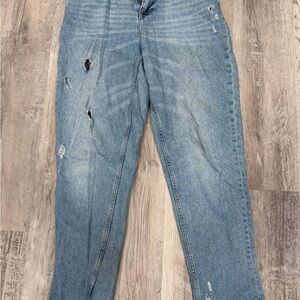 Zara Light Blue Distressed Boyfriend Jeans